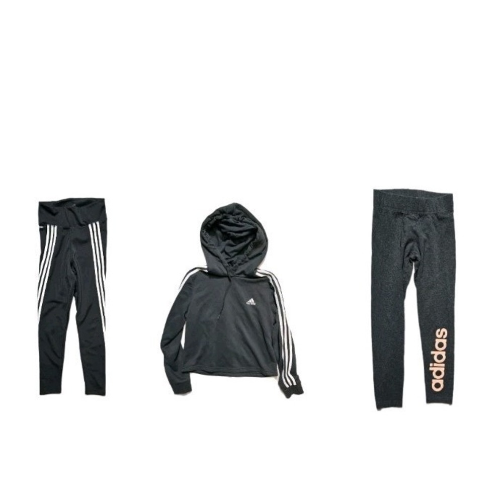 Adidas Women's Leggings Cropped Hoodie Aeroready Small Black Lot Of 3